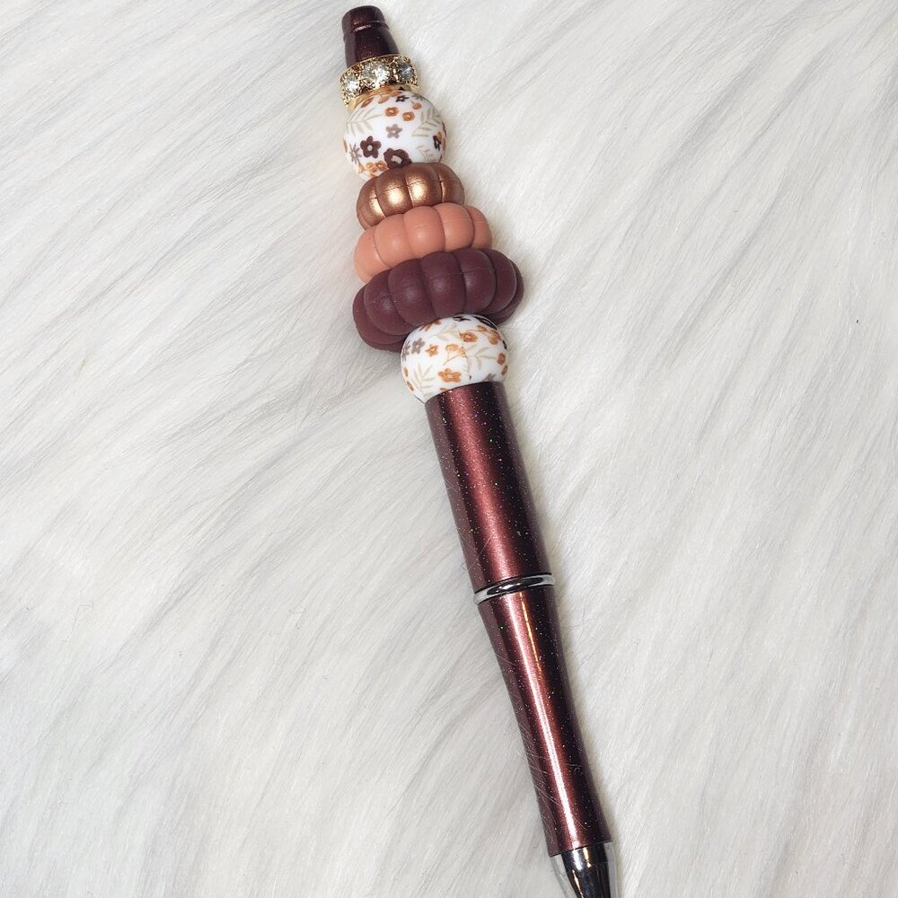 Stackable Pumpkins Beaded Ink Pen